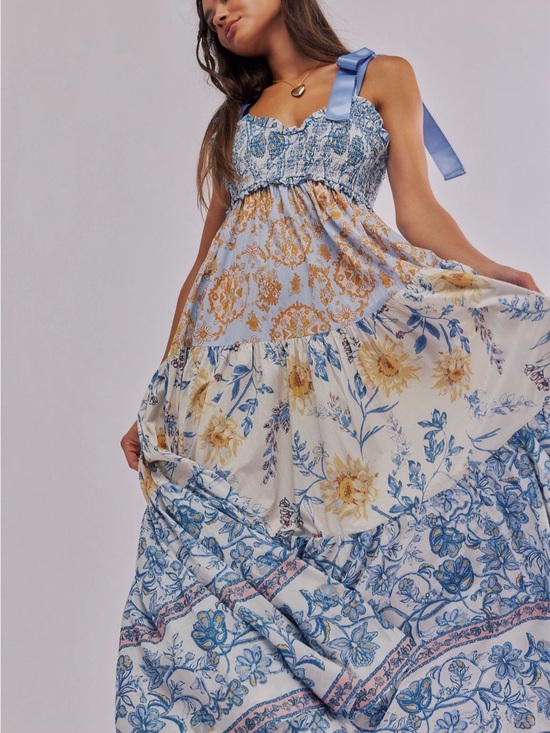 We The Free Dresses & Skirts - Free People Bluebell Maxi Dress- White Combo Small